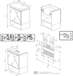 Бриклаер Тумба с раковиной Кристалл 50 с нишей белая/дуб бунратти – фотография-12